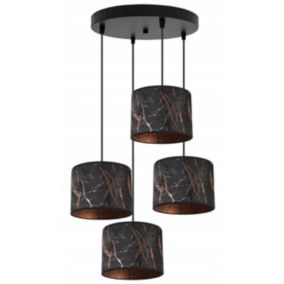 Lampa sufitowa wisząca okrągła Light Home LH Werona 4x E27 60W czarny/miedź 1szt.