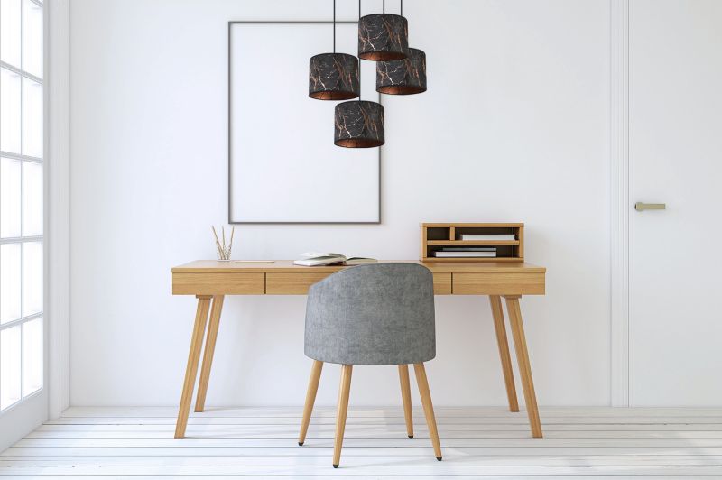 Lampa sufitowa wisząca okrągła Light Home LH Werona 4x E27 60W czarny/miedź 1szt.