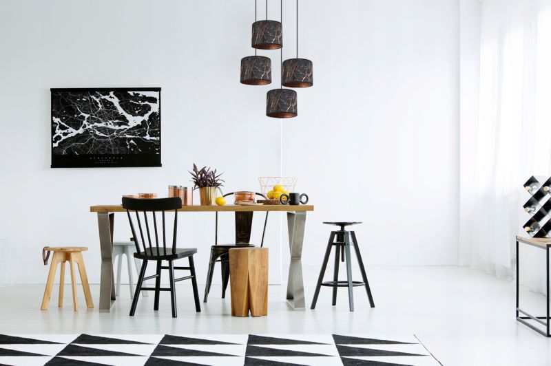 Lampa sufitowa wisząca okrągła Light Home LH Werona 4x E27 60W czarny/miedź 1szt.