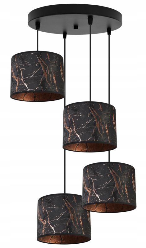 Lampa sufitowa wisząca okrągła Light Home LH Werona 4x E27 60W czarny/miedź 1szt.
