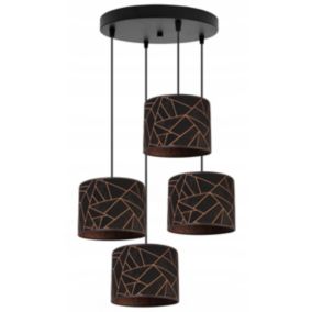 Lampa sufitowa wisząca okrągła Light Home LH Werona 4x E27 60W czarny/miedź 1szt.