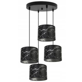 Lampa sufitowa wisząca okrągła Light Home LH Werona 4x E27 60W czarny/srebny 1szt.