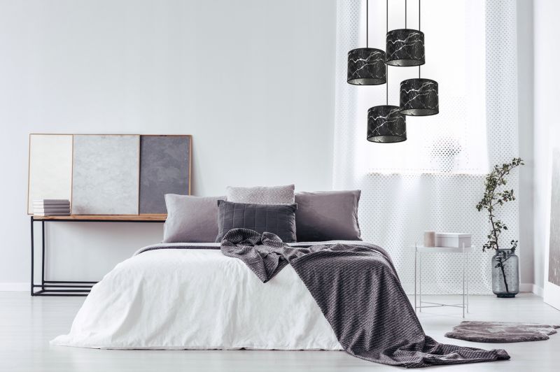 Lampa sufitowa wisząca okrągła Light Home LH Werona 4x E27 60W czarny/srebny 1szt.