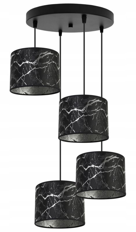 Lampa sufitowa wisząca okrągła Light Home LH Werona 4x E27 60W czarny/srebny 1szt.