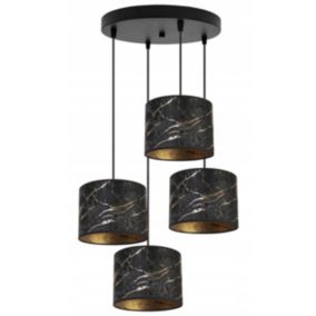 Lampa sufitowa wisząca okrągła Light Home LH Werona 4x E27 60W czarny/złoty 1szt.