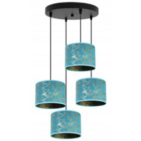 Lampa sufitowa wisząca okrągła Light Home LH Werona 4x E27 60W niebieski 1szt.