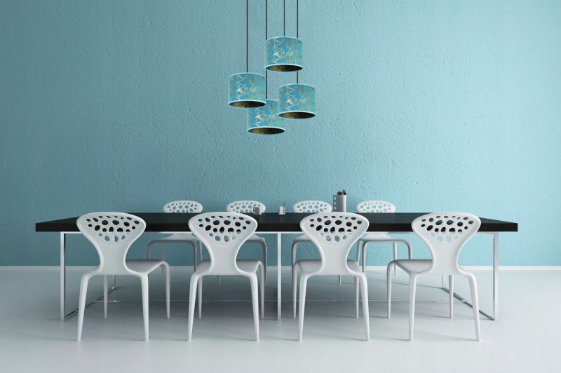 Lampa sufitowa wisząca okrągła Light Home LH Werona 4x E27 60W niebieski 1szt.