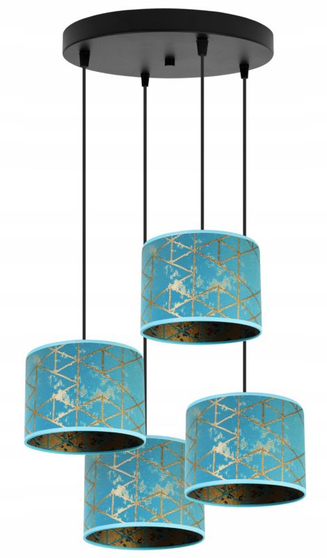 Lampa sufitowa wisząca okrągła Light Home LH Werona 4x E27 60W niebieski 1szt.