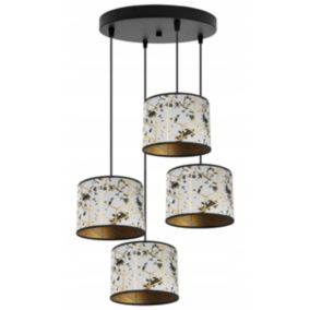 Lampa sufitowa wisząca okrągła Light Home LH Werona 4x E27 60W szary/złoty 1szt.
