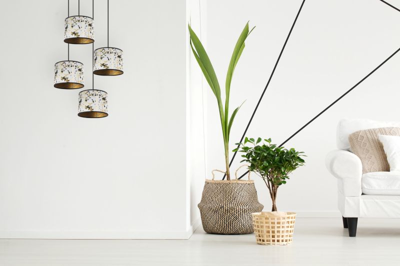 Lampa sufitowa wisząca okrągła Light Home LH Werona 4x E27 60W szary/złoty 1szt.