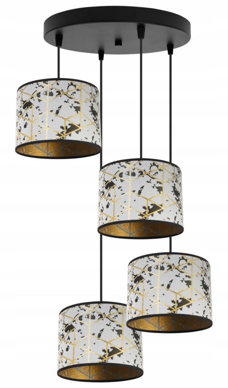 Lampa sufitowa wisząca okrągła Light Home LH Werona 4x E27 60W szary/złoty 1szt.