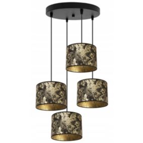Lampa sufitowa wisząca okrągła Light Home LH Werona 4x E27 60W złoty/czarny 1szt.