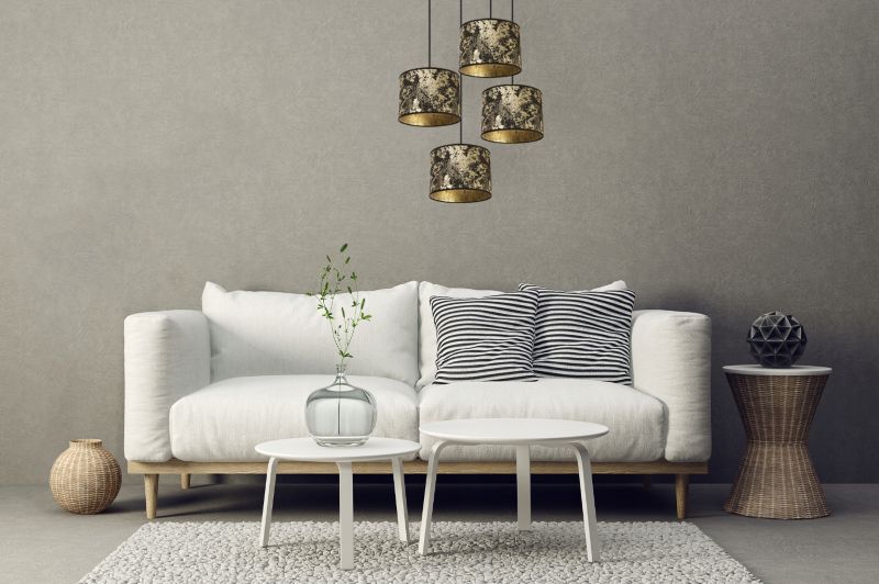 Lampa sufitowa wisząca okrągła Light Home LH Werona 4x E27 60W złoty/czarny 1szt.