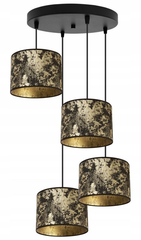 Lampa sufitowa wisząca okrągła Light Home LH Werona 4x E27 60W złoty/czarny 1szt.