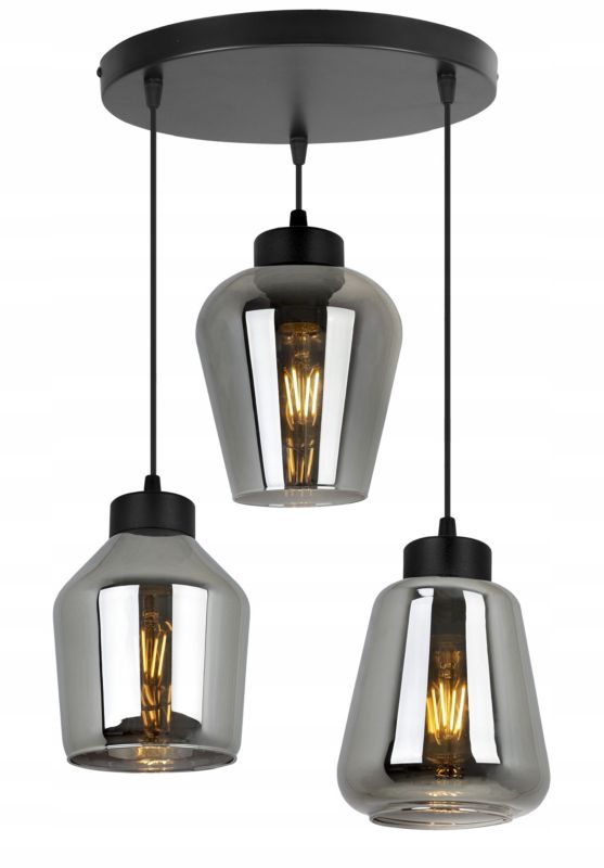 Lampa sufitowa wisząca okrąłga Light Home LH Rijeka 3x E27 60W szary 1szt