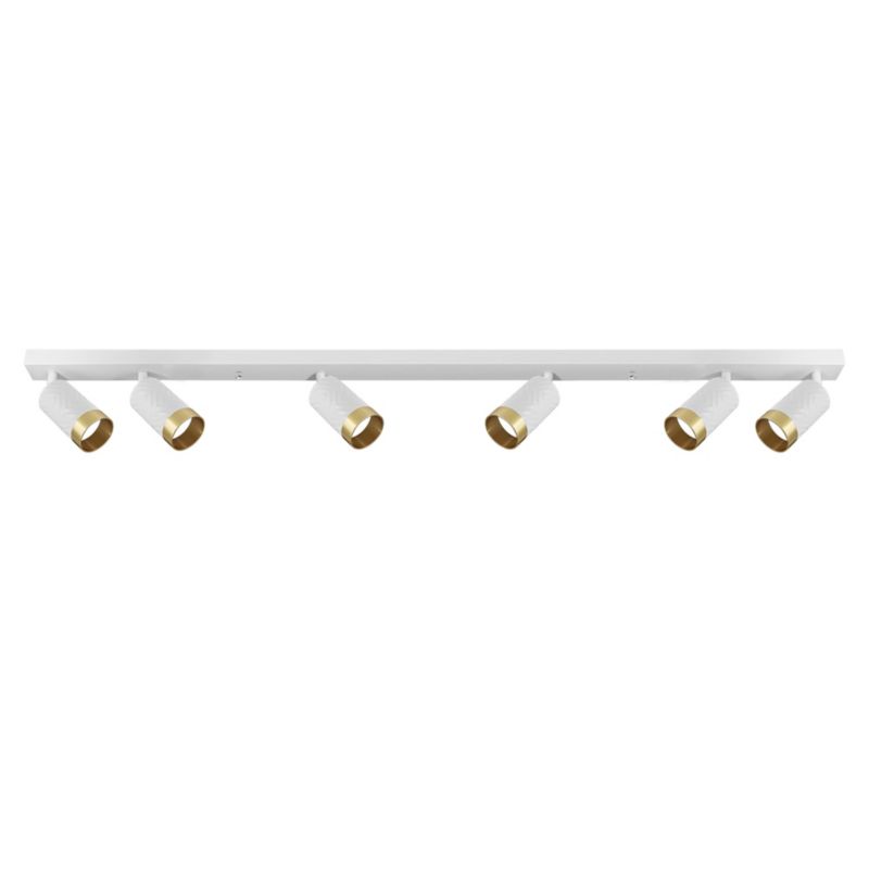 Lampa sufitowa wisząca Polux Arras 3637 biało-złota listwa 6xGU10 x 10W ...