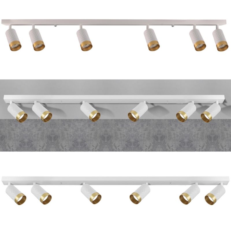 Lampa sufitowa wisząca Polux Arras 3637 biało-złota listwa 6xGU10 x 10W 1 szt.