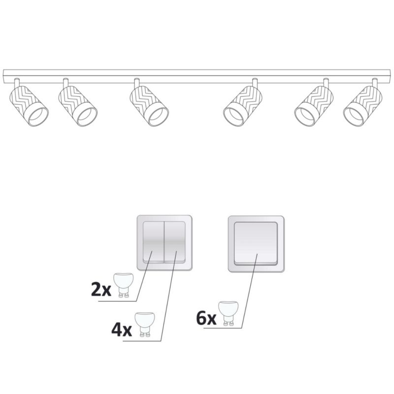 Lampa sufitowa wisząca Polux Arras 3637 biało-złota listwa 6xGU10 x 10W 1 szt.