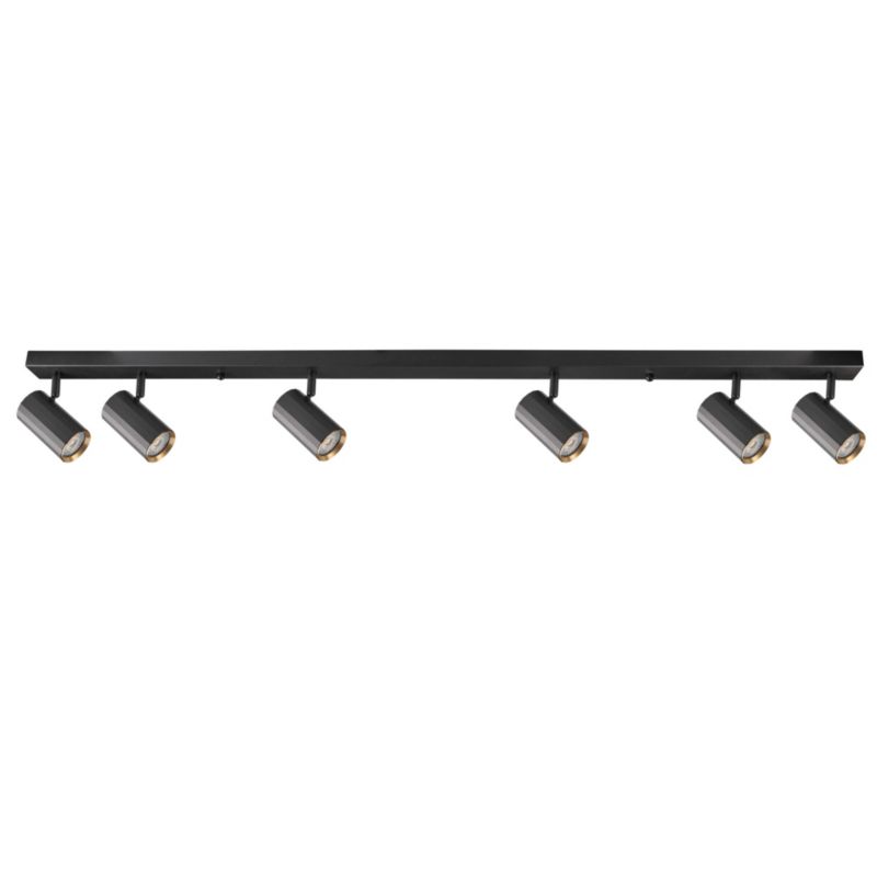 Lampa sufitowa wisząca Polux Nicea 3453 czarno-złota listwa 6xGU10 x 10W 1 szt.