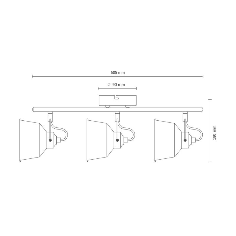 Lampa sufitowa wisząca Polux Niko 1832 czarna listwa 3xE14 x 8W 1 szt.