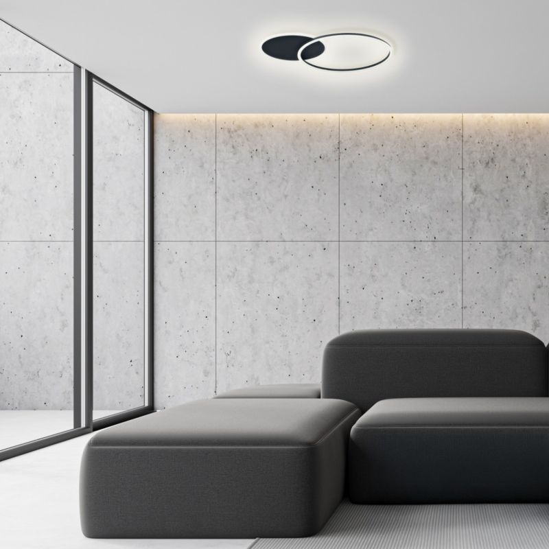 Lampa sufitowa wisząca Polux Roman 8229 czarno-biała ring wbudowany LED 40W 1 szt.