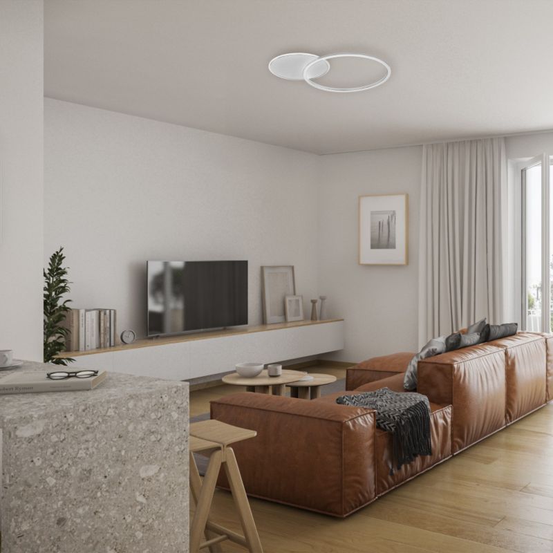 Lampa sufitowa wisząca Polux Roman 8458 biała ring wbudowany LED 40W 1 szt.