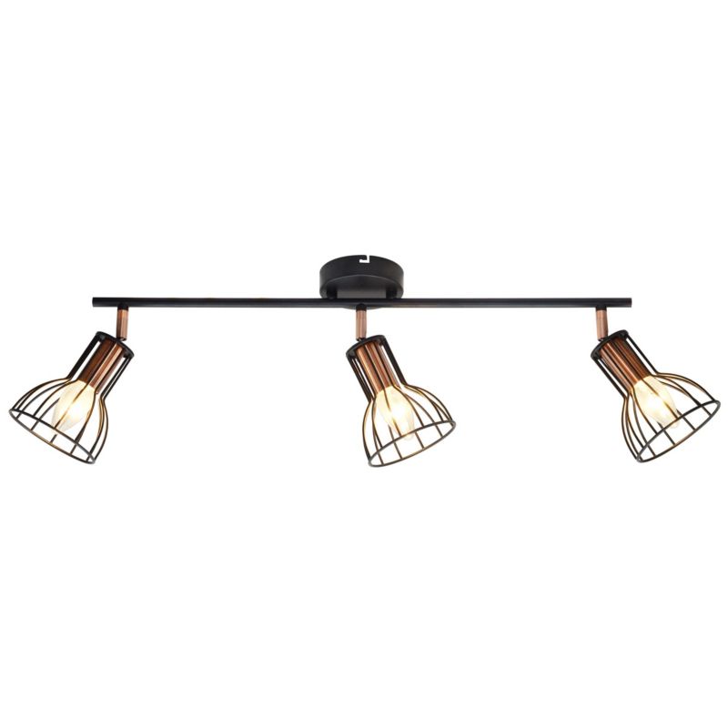 Lampa sufitowa wisząca Polux Sofia 0958 czarna-miedź 69.5 cm szerokości 3xE14 x 8W 1 szt.