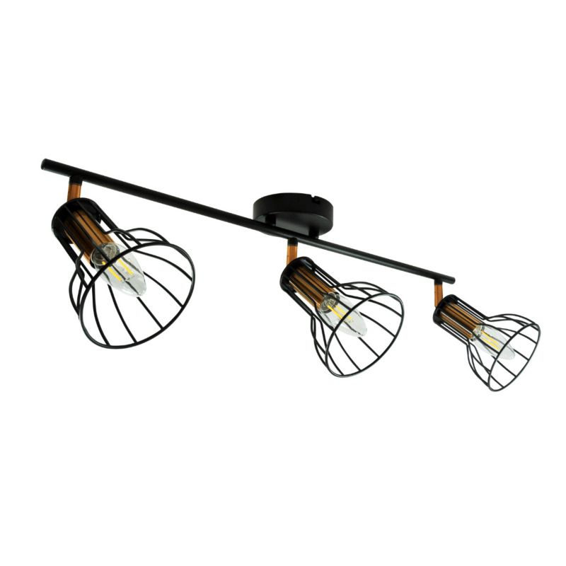 Lampa sufitowa wisząca Polux Sofia 0958 czarna-miedź 69.5 cm szerokości 3xE14 x 8W 1 szt.