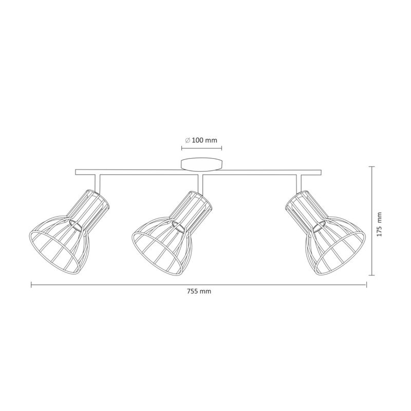 Lampa sufitowa wisząca Polux Sofia 0958 czarna-miedź 69.5 cm szerokości 3xE14 x 8W 1 szt.