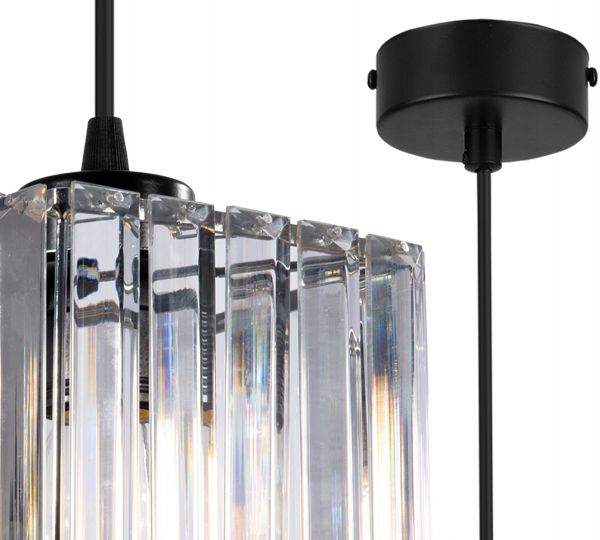 Lampa sufitowa wisząca pozioma Light Home LH Holdi 3x E27 60W klosz kwadratowy szkło 1szt.