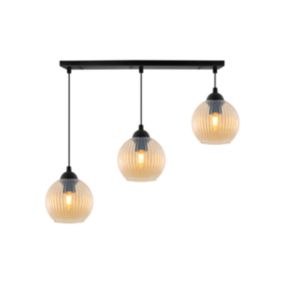 Lampa sufitowa wisząca pozioma Light Home LH Riffle Kula 3x E27 60W miodowy 1szt.