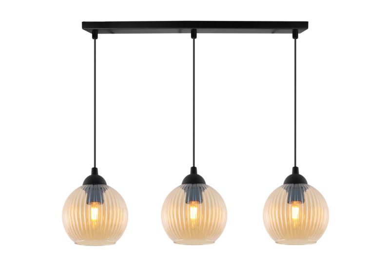 Lampa sufitowa wisząca pozioma Light Home LH Riffle Kula 3x E27 60W miodowy 1szt.