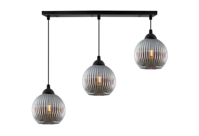 Lampa sufitowa wisząca pozioma Light Home LH Riffle Kula 3x E27 60W szary 1szt.
