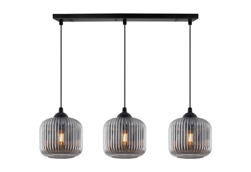 Lampa sufitowa wisząca pozioma Light Home LH Riffle Walec 3x E27 60W szary 1szt.