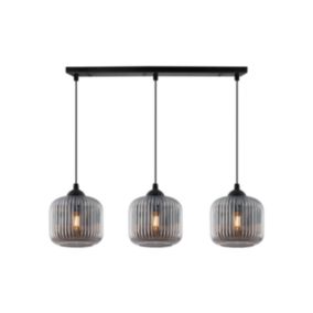 Lampa sufitowa wisząca pozioma Light Home LH Riffle Walec 3x E27 60W szary 1szt.
