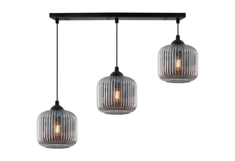 Lampa sufitowa wisząca pozioma Light Home LH Riffle Walec 3x E27 60W szary 1szt.