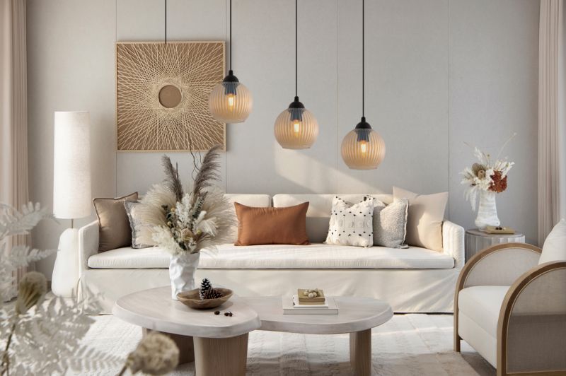 Lampa sufitowa wisząca pozioma Light Home LH Riffle Walec 4x E27 60W miodowy 1szt.