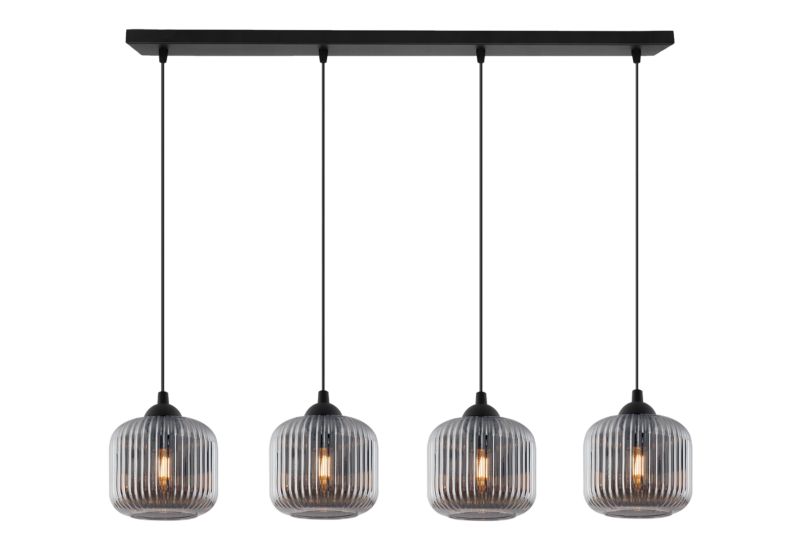 Lampa sufitowa wisząca pozioma Light Home LH Riffle Walec 4x E27 60W szary1szt.