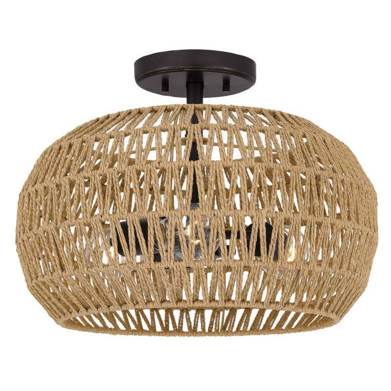 Lampa sufitowa wisząca Quoizel Casablanca beżowo-palladiański brąz wym: 29,3 x 40,6 x 40,6 cm 3xE27 x  1 szt.
