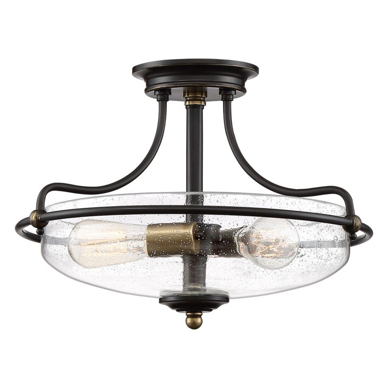 Lampa sufitowa wisząca Quoizel Griffin brąz palladiańsko-postarzany mosiądz wym: 30 x 42 x 42 cm 3xE27 x  1 szt.
