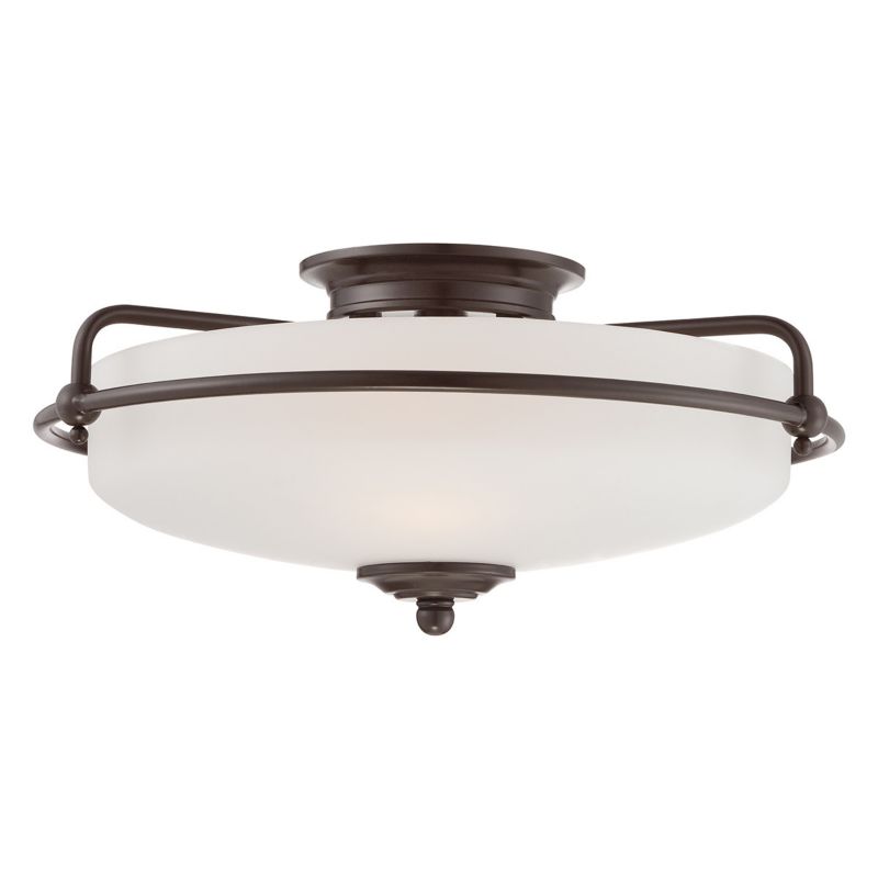 Lampa sufitowa wisząca Quoizel Griffin brązowa wym: 19 x 42 x 42 cm 3xE27 x  1 szt.