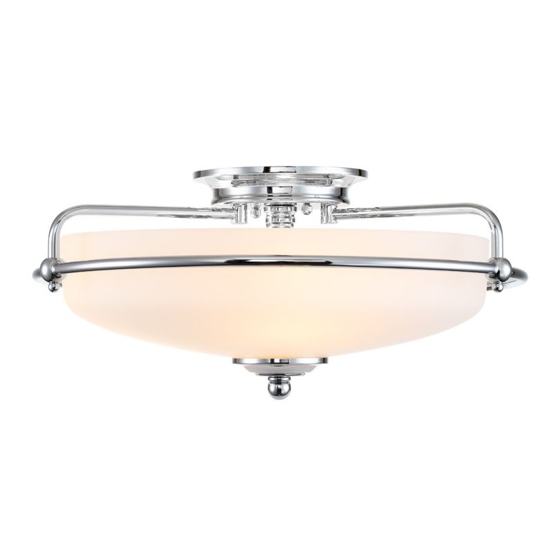 Lampa sufitowa wisząca Quoizel Griffin chromowana wym: 19 x 42 x 42 cm 3xE27 x  1 szt.