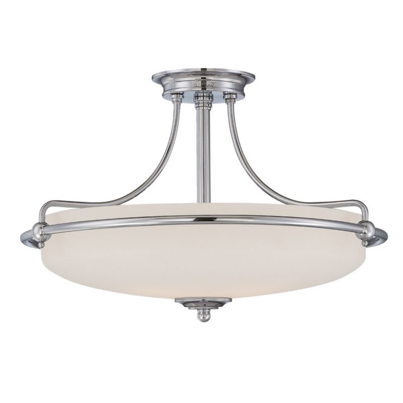 Lampa sufitowa wisząca Quoizel Griffin polerowany chrom-biała wym: 35 x 53 x 53 cm 4xE27 x  1 szt.