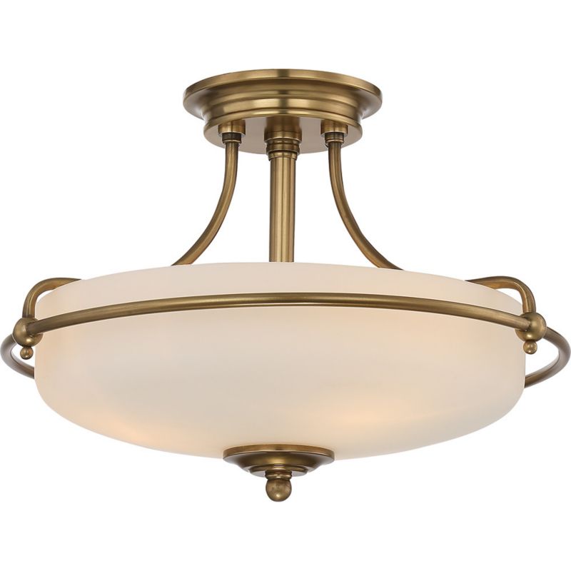 Lampa sufitowa wisząca Quoizel Griffin postarzany mosiądz wym: 30 x 42 x 42 cm 3xE27 x  1 szt.