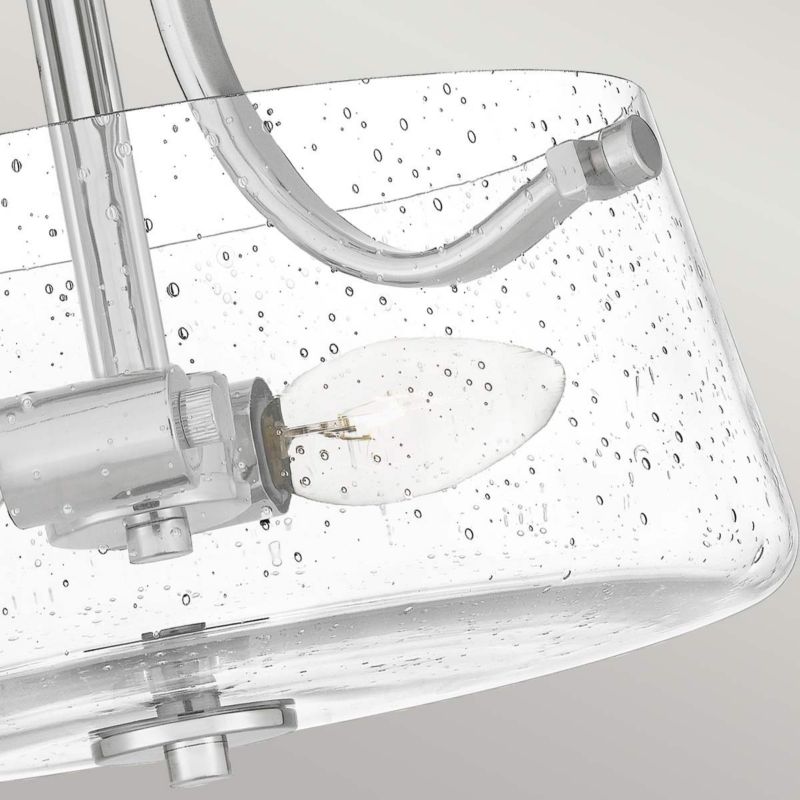 Lampa sufitowa wisząca Quoizel Hollister polerowany nikiel wym: 26,8 x 31,3 x 31,3 cm 2xE27 x  1 szt.