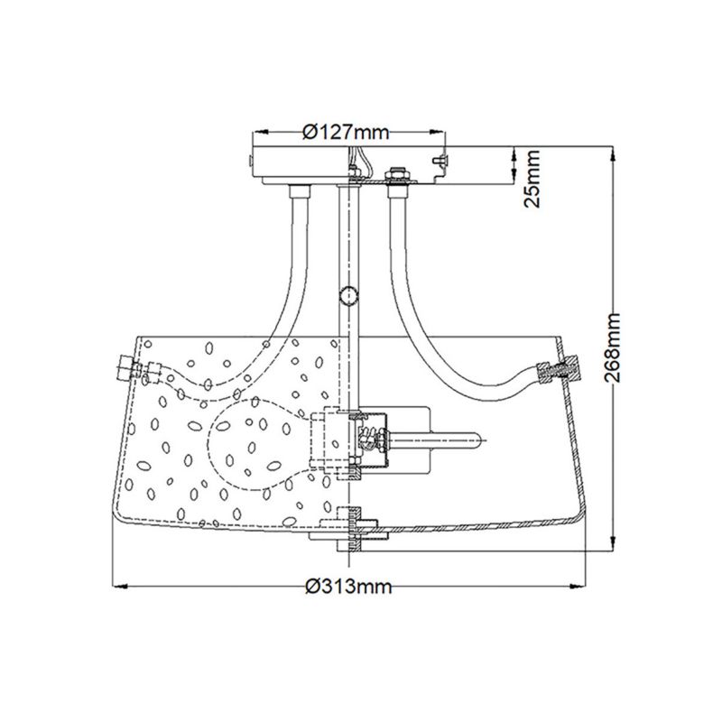 Lampa sufitowa wisząca Quoizel Hollister polerowany nikiel wym: 26,8 x 31,3 x 31,3 cm 2xE27 x  1 szt.