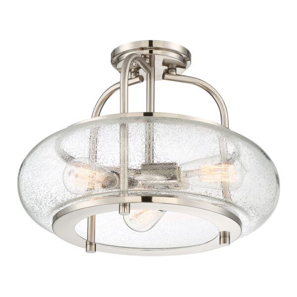 Lampa sufitowa wisząca Quoizel Trilogy szczotkowany nikiel wym: 30,2 x 40,6 x 40,6 cm 3xE27 x  1 szt.