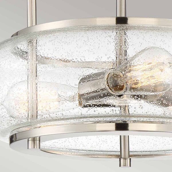 Lampa sufitowa wisząca Quoizel Trilogy szczotkowany nikiel wym: 30,2 x 40,6 x 40,6 cm 3xE27 x  1 szt.