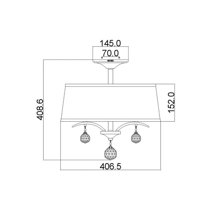 Lampa sufitowa wisząca Quoizel Whitney imperialne srebro wym: 143,3 x 40,7 x 40,7 cm 3xE14 x  1 szt.