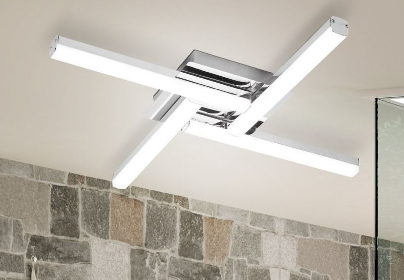 Lampa sufitowa wisząca Rabalux Antonia chromowo-biała 61 cm szerokości wbudowany LED 4x 6 W 1 szt.